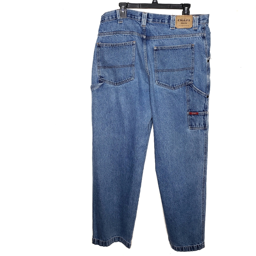 Chaps denim blue jeans 36x32 relaxed light cotton